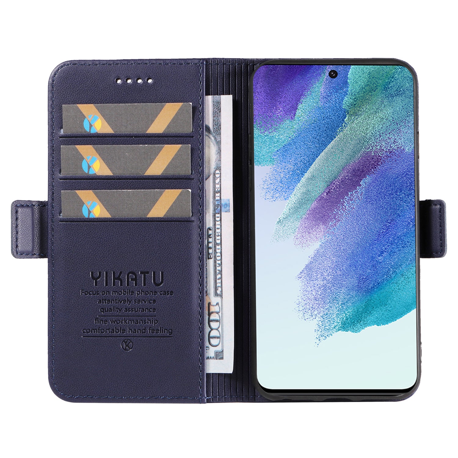 YIKATU YK-003 pro Samsung Galaxy S21 FE 5G Flip Cover odolný proti poškrábání PU kožený stojánek Peněženka na telefon YIKATU YK-003 pro Samsung Galaxy S21 FE 5G Flip Cover odolný proti poškrábání PU kožený stojánek Peněženka na telefon